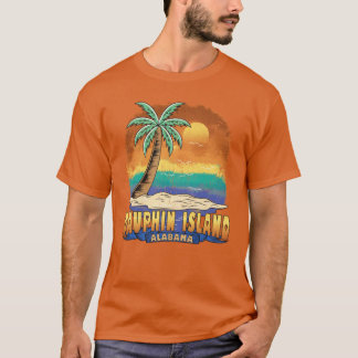 T-shirt Île Dauphin Alabama Vintage Souvenir en détresse