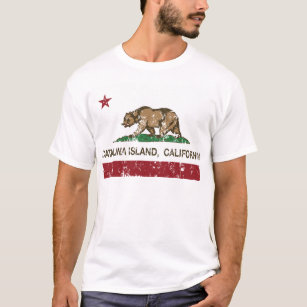 T-shirt île de Catalina de drapeau de la Californie
