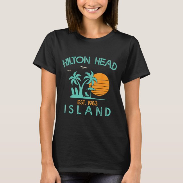 T-shirt Île de Hilton Head Caroline du Sud Plage Tropicale (Devant)