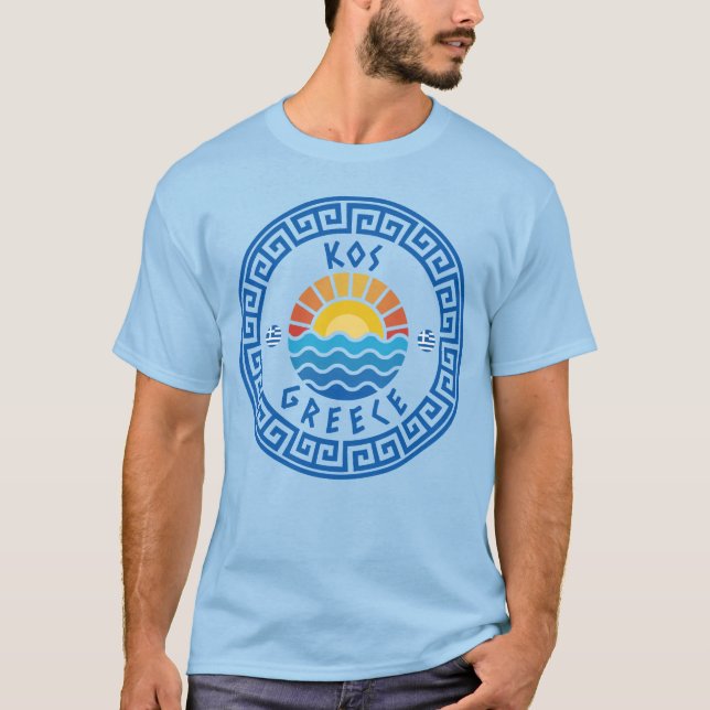 T-shirt Ile de KOS, Grèce - Bleu clair Homme (Devant)