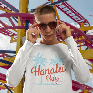 T-shirt Île de la baie de Hanalei à Kauai, Surf souvenir H