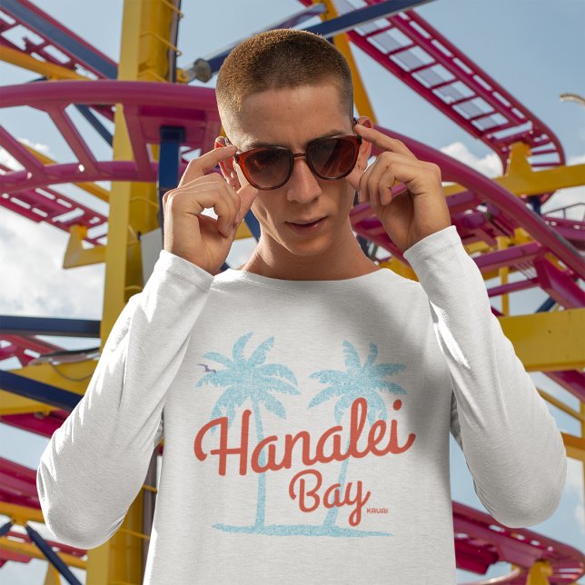 T-shirt Île de la baie de Hanalei à Kauai, Surf souvenir H (Créateur téléchargé)