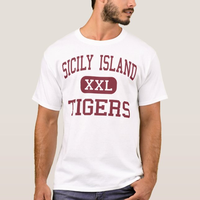 T-shirt Île de la Sicile - tigres - haute - île de la (Devant)