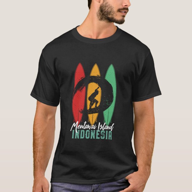T-shirt Île de Mentawai Indonésie Vintage surf rétro (Devant)