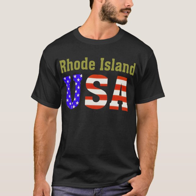 T-shirt Île de Rhode Etats-Unis ! (Devant)