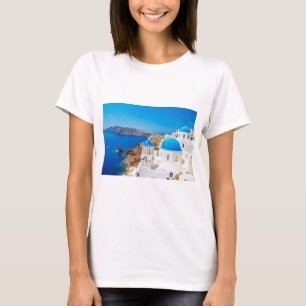 T-shirt Île de Santorini - caldeira, Grèce