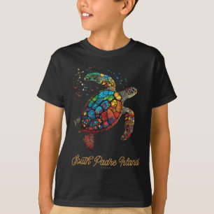 T-shirt Île de South Padre Vintage Rétro Tortue de mer du