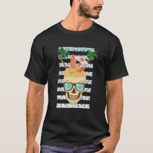T-shirt île de squelette plage crâne vintage été