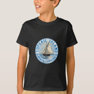 T-shirt Île de Topsail Caroline du Nord Voile Bateau Vinta