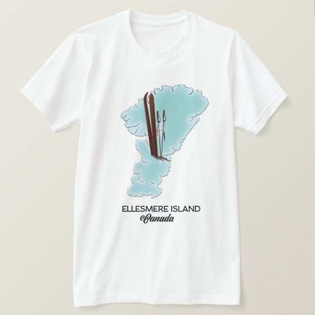 T-shirt île d'Ellesmere Canada carte poster (Design devant)