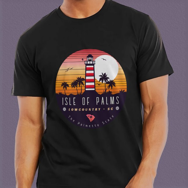 T-shirt Ile des Palms phare SC Retro Sunset Souvenirs (Créateur téléchargé)