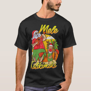 T-shirt Ile d'Hawaï Mele Kalikimaka Père Noël Reindeer Xma