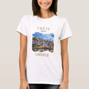 T-shirt Île grecque de Crète Grèce avec la ville de Rethim