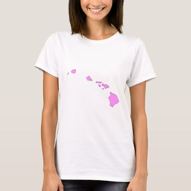 T-shirt île hawaïenne rose (Devant)