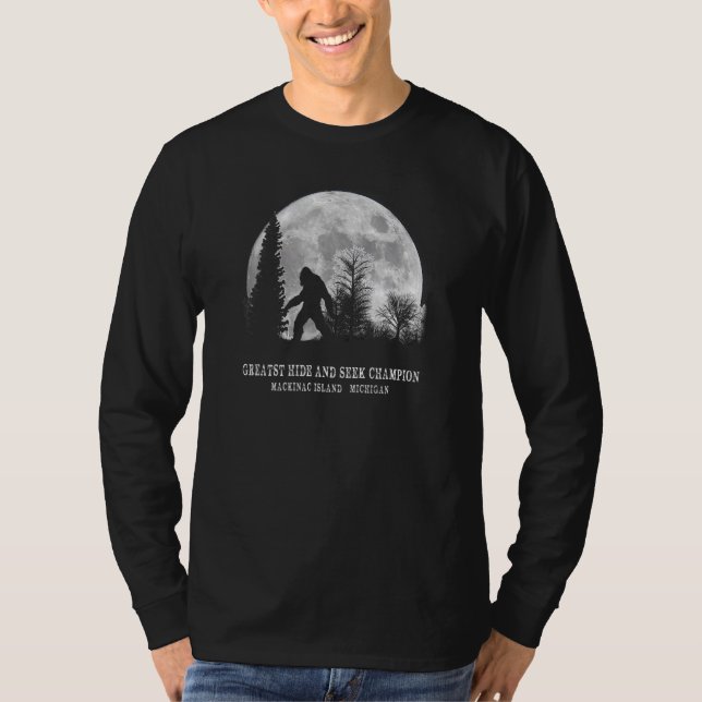 T-shirt Île Mackinac Michigan Plus Grande Cachée Et Cherch (Devant)