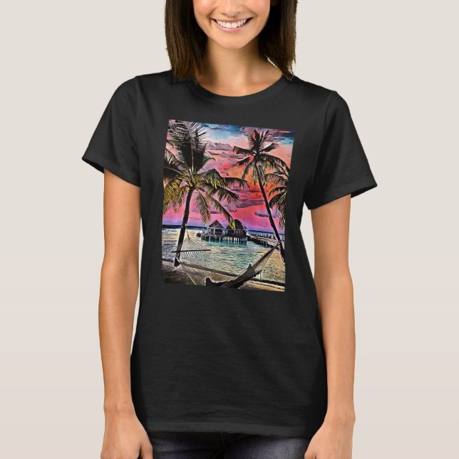 T-shirt Île Paradise Maldives 1 (Devant)
