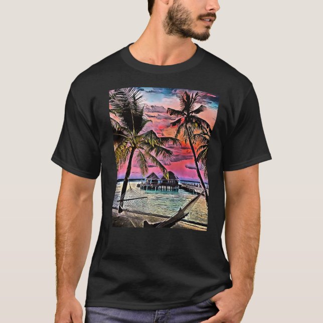 T-shirt Île Paradise Maldives 1 (Devant)