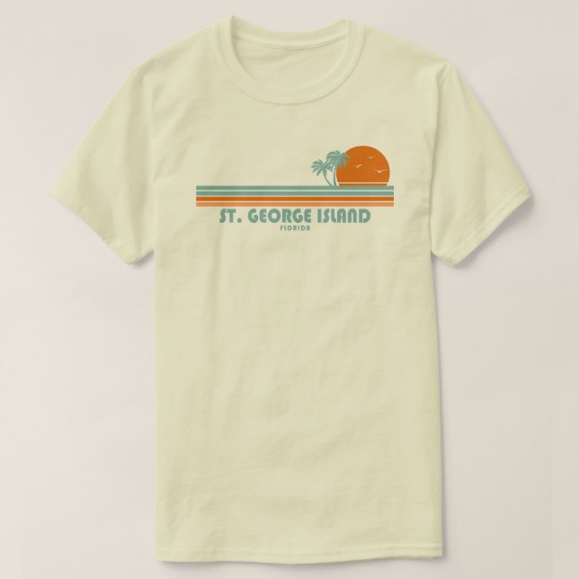 T-shirt Île St. George Floride Soleil Palmiers (Design devant)