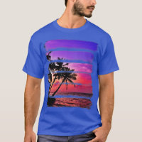 Île tropicale Coucher de soleil Palmiers Océan Pla