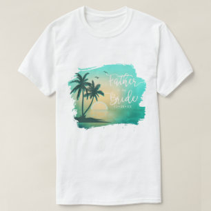 T-shirt Île tropicale Père de la mariée ID Turquoise581