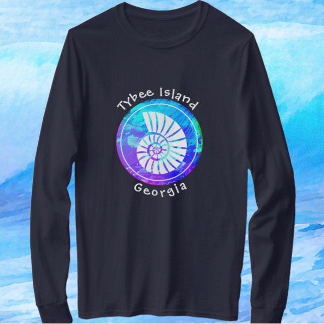 T-shirt Île Tybee Géorgie Coquillage océanique (Créateur téléchargé)