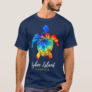 T-shirt Île Tybee Géorgie Tortue Tie Dye