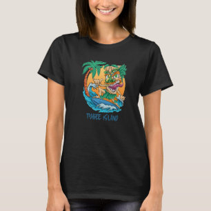 T-shirt Île Tybee Géorgie Vacances Surf Tiki Man Bea