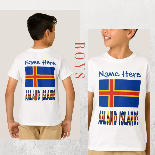 T-shirt Îles Åland Ålander Drapeau Bleu Personnalisation  (Créateur téléchargé)