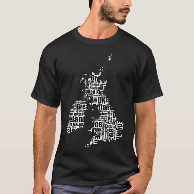 T-shirt Îles britanniques typographiques (Devant)