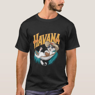 T-shirt Îles des Caraïbes Vacances drôle Chat Cuba Havane
