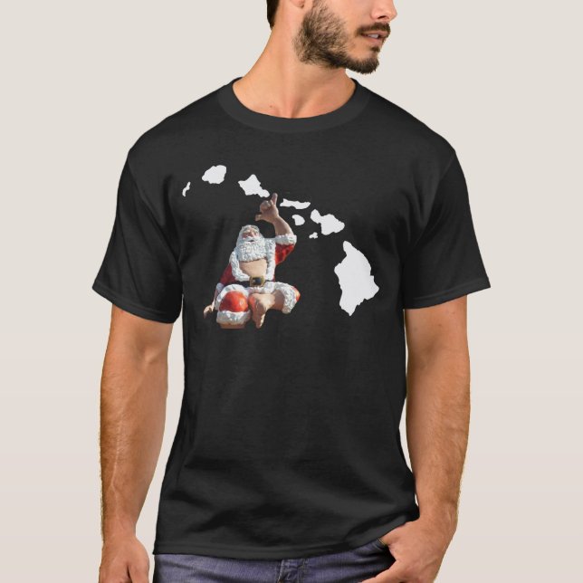 T-shirt Îles et père noël d'Hawaï (Devant)