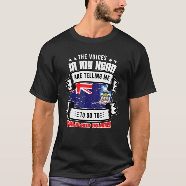 T-shirt Îles Falkland dans ma tête (Devant)