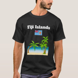 T-shirt Îles Fidji Amoureux Voyage Souvenir Drapeau Fidjie