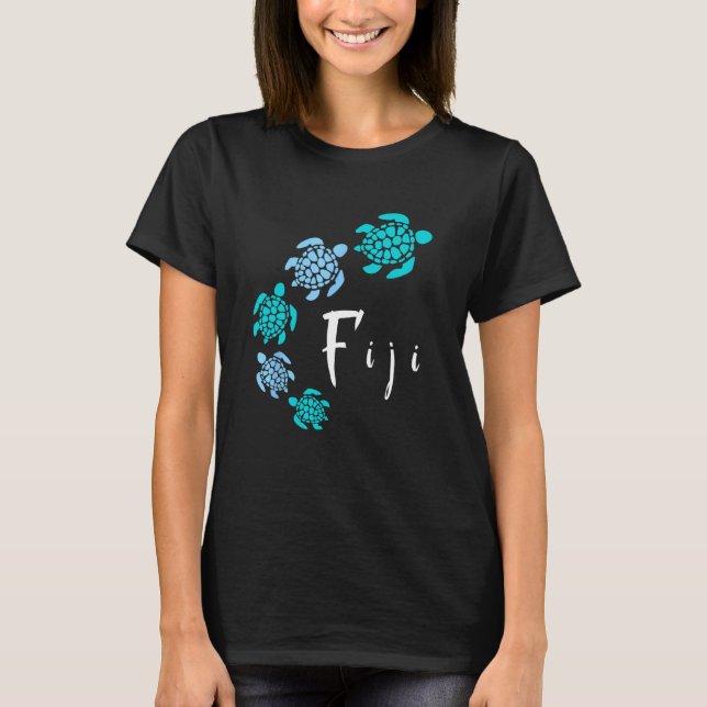 T-shirt Îles Fidji Blue Turtle Fidji (Devant)