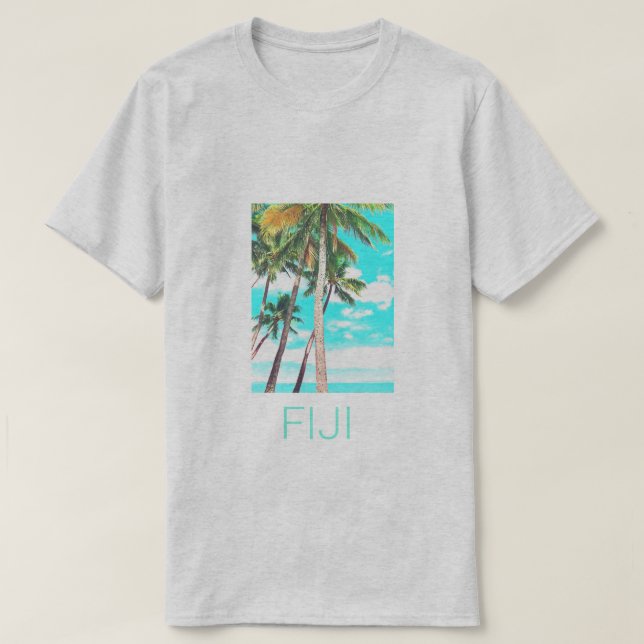 T-shirt Îles Fidji Les cocotiers d'été voyagent (Design devant)