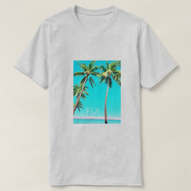 T-shirt Îles Fidji Les cocotiers d'été voyagent (Design devant)