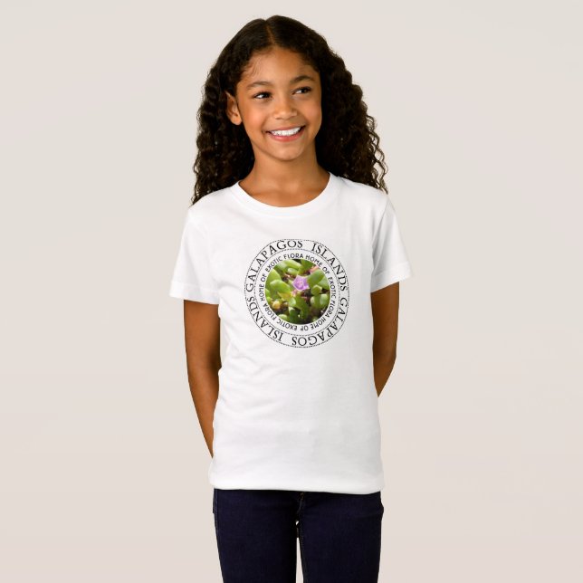 T-Shirt Îles Galapgaos Sesuvium Mer Purslane Girls Tee (Devant entier)