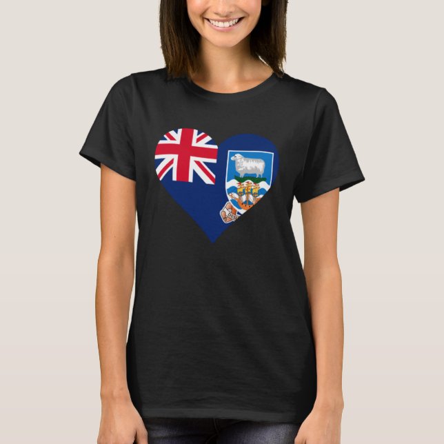 T-shirt Îles Malouines Drapeau Drapeau Dons de coeur Pullo (Devant)