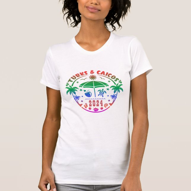 T-shirt Îles Turques-et-Caïques : Paradis d'eau turquoise (Devant)