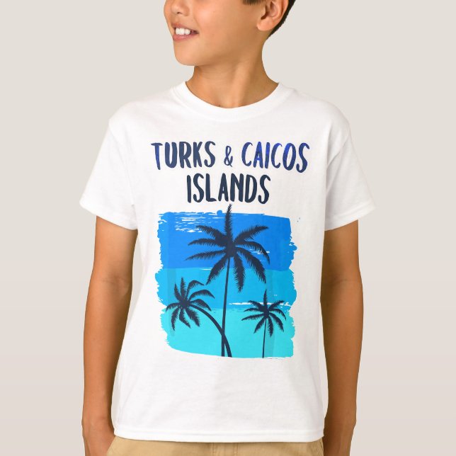 T-shirt Îles Turques Et Caïques Vacances Souvenir Graphiqu (Devant)