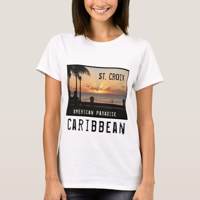 T-shirt Îles Vierges américaines Sainte-Croix USVI Sunset  (Devant)