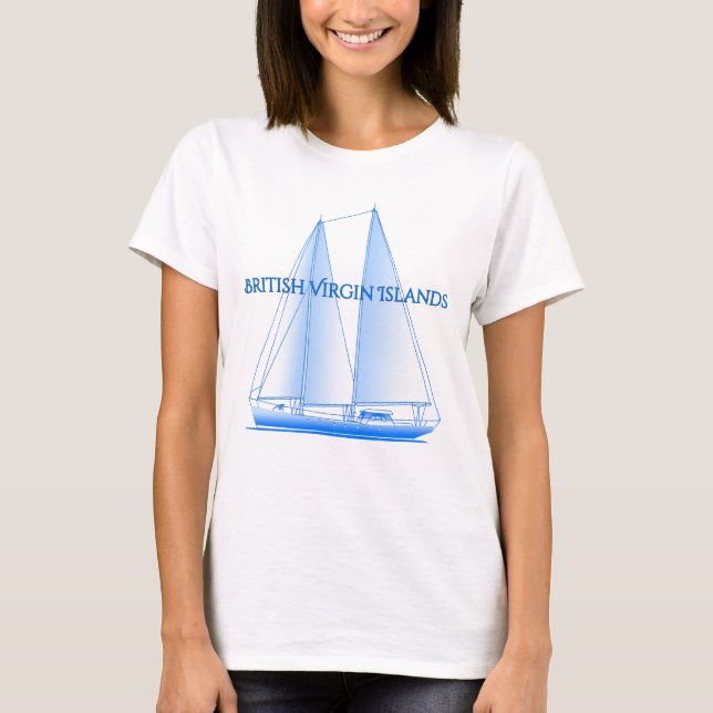 T-shirt Îles Vierges britanniques Voilier Nautique Côtier  (Devant)