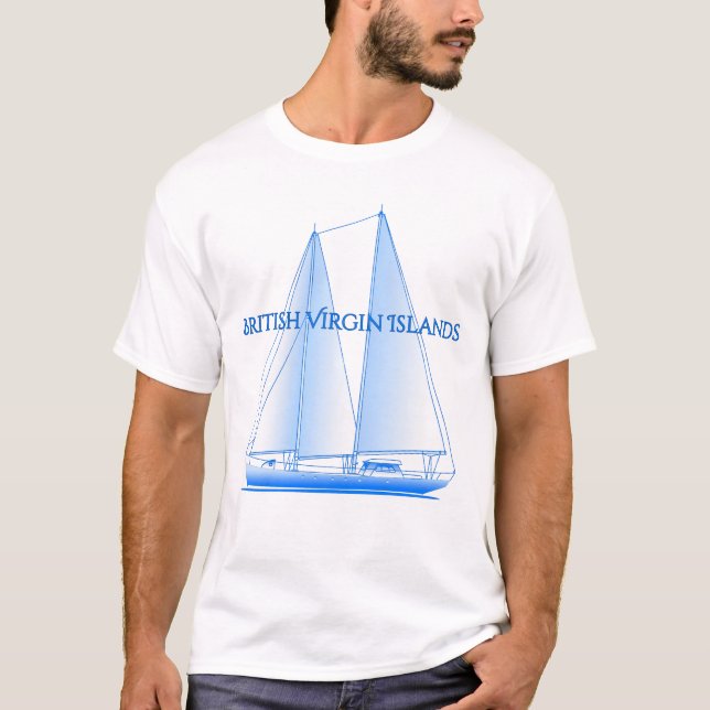 T-shirt Îles Vierges britanniques Voilier Nautique Côtier  (Devant)