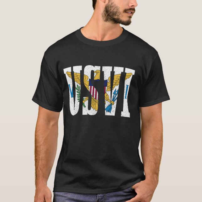T-shirt Îles Vierges US USVI Drapeau Pride Souvenir (Devant)