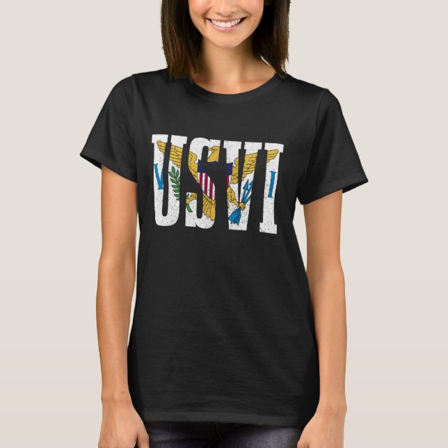 T-shirt Îles Vierges US USVI Drapeau Pride Souvenir (Devant)