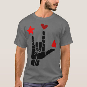 T-shirt ILL signe des formes rouges ASL Sign Language Desi