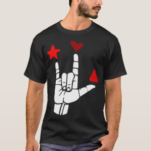 T-shirt ILL signe des formes rouges ASL Signal Language De