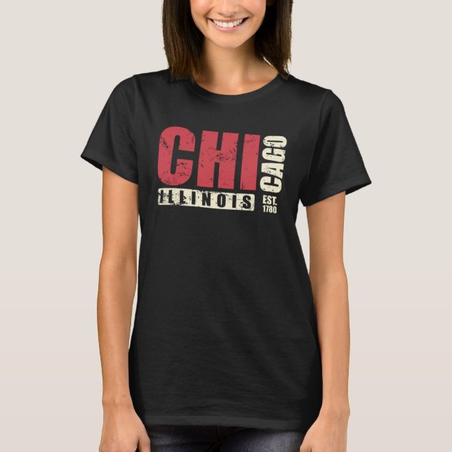 T-shirt Illinois Chicago USA America State (Devant)