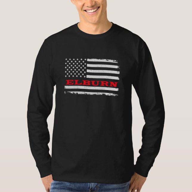 T-shirt Illinois drapeau américain Elburn Usa Patriotique  (Devant)