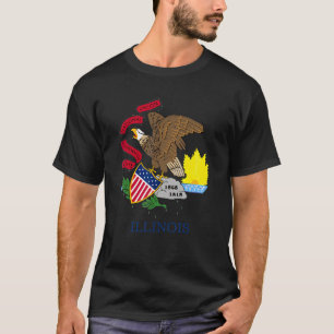 T-shirt Illinois Drapeau Etat Style Vintage